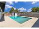 Backyard featuring in-ground pool, shed, and privacy fence, ideal for enjoying outdoor activities at 2716 Salt Lake St, North Las Vegas, NV 89030