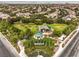 Aerial view of a neighborhood park with a gazebo and playground at 4045 Abernethy Forest Pl, Las Vegas, NV 89141