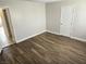 Bedroom featuring updated flooring and freshly painted walls at 4368 Vornsand Dr, Las Vegas, NV 89115