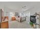Spacious main bedroom with a fireplace and ample natural light at 6710 Pyracantha Glen Ct, Las Vegas, NV 89131