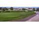 Picturesque view of the rolling green golf course with residential homes in the distance at 11342 Winter Cottage Pl, Las Vegas, NV 89135