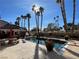 Private pool area surrounded by tall palm trees and landscaped grounds for a refreshing experience at 3341 Camino Gardens Way, Las Vegas, NV 89146