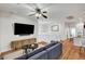 Bright living room with hardwood floors and an open layout perfect for entertaining at 7873 Marbledoe St, Las Vegas, NV 89149