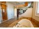 Bright bathroom with a soaking tub, walk-in shower, and a double vanity at 861 Majestic Ridge Ct, Henderson, NV 89052