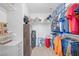 Organized walk-in closet providing storage space for clothes, accessories, and personal items at 9171 Denver Sky Ave, Las Vegas, NV 89149