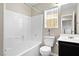 Bathroom featuring bathtub, shower, vanity and neutral walls at 9527 Havasu Canyon Ave, Las Vegas, NV 89166