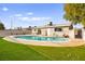 Beautiful backyard featuring a pool and green lawn, perfect for outdoor activities at 1516 Saylor Way, Las Vegas, NV 89108