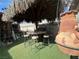 Landscaped backyard with artificial turf, and various seating areas at 3601 Chevy Chase Ave, Las Vegas, NV 89110