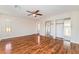 A spacious main bedroom with two closets and hardwood floors at 8045 Sundance Valley Dr, Las Vegas, NV 89178