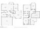 A black and white floor plan of the first and second floor of the home with measurements in each room at 9435 Westwind Rd, Las Vegas, NV 89139