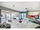 Open-concept living room with white modern furniture, opening to a view of the pool at 1805 Ivanhoe Way, Las Vegas, NV 89102