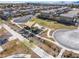 An aerial view showcasing a park area with a shaded playground in a residential neighborhood at 2740 Aldine Ct, Las Vegas, NV 89142