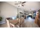 Open-concept living space featuring a kitchen, dining, and Gathering room at 7485 Rainbow Spray Dr, Las Vegas, NV 89131