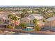 Aerial view showcases pool, spa, patio, landscaping, and community at 8106 Buffalo Clan Ct, Las Vegas, NV 89131