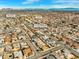 Aerial view of the home's location in the neighborhood with city skyline views at 8212 Ducharme Ave, Las Vegas, NV 89145