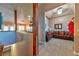 Inviting living room featuring wood-look tile flooring and a comfortable seating area at 1464 Barlow Ave, Moapa, NV 89025