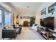 Inviting living room featuring modern decor and natural lighting from sliding glass doors at 3150 Soft Breezes Dr # 2022, Las Vegas, NV 89128