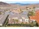 Aerial view of the backyard with desert landscaping at 379 Turquoise Ct, Boulder City, NV 89005