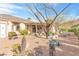 Desert landscaping and covered patio area at 379 Turquoise Ct, Boulder City, NV 89005