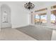 Bright living room with sliding doors and outside mountain views at 379 Turquoise Ct, Boulder City, NV 89005