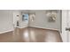 Bright bedroom with a view of the outside, laminate floors and neutral colors at 4722 Obannon Dr # D, Las Vegas, NV 89102