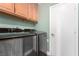 The laundry room features updated appliances and cabinets for storage at 6717 Atwood Ave, Las Vegas, NV 89108