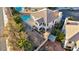 Aerial view of a home highlighting the backyard, pool, and a covered patio at 1 Rising Sun Ct, Henderson, NV 89074