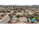 Aerial view of a single Gathering home featuring a backyard pool and desert landscaping at 344 E Rush Ave, Las Vegas, NV 89183