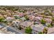 Expansive aerial view of a suburban neighborhood with well-maintained homes and lush greenery at 4664 Stuttgart St, Las Vegas, NV 89147