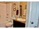 Bathroom with granite countertops, a shower and a tub at 5705 Petrified Tree Ln, North Las Vegas, NV 89081
