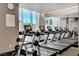State-of-the-art gym with treadmills and floor-to-ceiling windows at 2700 Las Vegas Blvd # 4109, Las Vegas, NV 89109