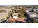 An aerial view of a backyard, with a grass area and a blank white trailer at 4245 N Campbell Rd, Las Vegas, NV 89129