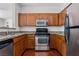 This well-appointed kitchen features modern appliances and granite countertops at 8805 Jeffreys St # 2002, Las Vegas, NV 89123