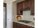 Walk-in pantry with ample shelving for organized storage of food and household supplies at 11473 Glowing Sunset Ln, Las Vegas, NV 89135