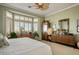 Spacious bedroom with green walls, carpet flooring, and natural light at 2720 Spalding Dr, Las Vegas, NV 89134