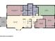Detailed floor plan showcasing the layout of a home with living spaces, bedrooms, kitchen, and bathrooms at 344 Tuscany Cir, Mesquite, NV 89027