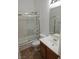 Bathroom with a shower-tub combo, single sink vanity, and updated fixtures at 3615 Hardwick Hall Way, Las Vegas, NV 89135