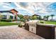 Outdoor grill area with a stainless steel grill, perfect for hosting barbecues and enjoying the surrounding landscape at 6801 Steel Mist St, Las Vegas, NV 89148