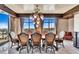 Formal dining room boasting city views, stylish seating, and elegant lighting fixtures at 9103 Alta Dr # 1502, Las Vegas, NV 89145