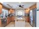 Spacious kitchen with stainless steel appliances and a center island at 10608 Medicine Bow St, Las Vegas, NV 89183
