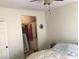 Bedroom with ceiling fan and closet at 3850 Juno Beach St # 203, Las Vegas, NV 89129