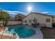 Relaxing backyard pool with a patio and scenic neighborhood views at 254 Camelback Ridge Ave, Henderson, NV 89012