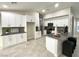 Modern kitchen with stainless steel appliances, white cabinets, and gray countertops at 308 Cannes St, Henderson, NV 89015