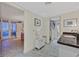 Modern bathroom featuring a walk-in closet and a vanity with a dark countertop at 3111 Bel Air Dr # 7D, Las Vegas, NV 89109