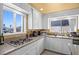 Modern kitchen featuring granite countertops, stainless steel appliances, and white cabinetry at 4136 Broadriver Dr, Las Vegas, NV 89108