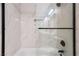 Modern glass shower with white marble tile and dark fixtures at 5119 Vista Del Rancho Way, North Las Vegas, NV 89031