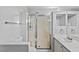 Bathroom featuring a shower, toilet, vanity with sink, and modern fixtures at 10273 Grecian Laurel Ct, Las Vegas, NV 89183