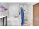 Modern bathroom with bathtub, shower, and storage at 193 Calabria Peak Ct, Henderson, NV 89012