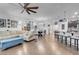 Open-concept living space with a kitchen, dining area, and a living room at 193 Calabria Peak Ct, Henderson, NV 89012
