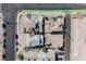 Aerial top-down view showcases the house and neighborhood street layout at 203 N 13Th St, Las Vegas, NV 89101